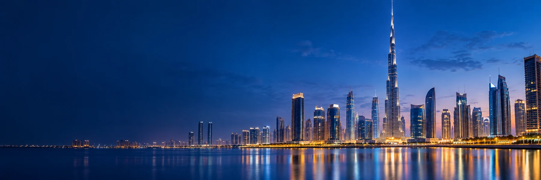 Dubai skyline at blue hour