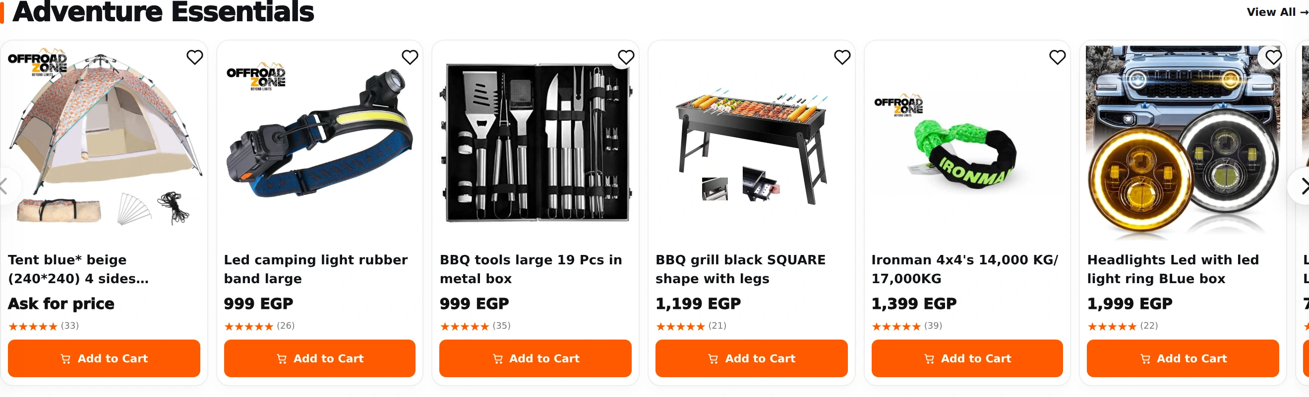 Product collection from OffroadZone