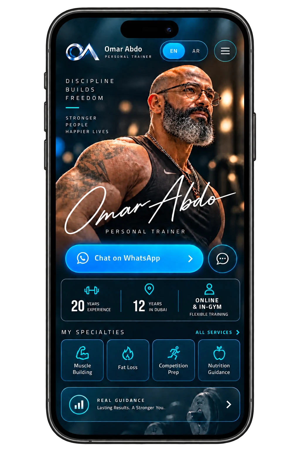 公開後のOmar Abdoのモバイルサイト