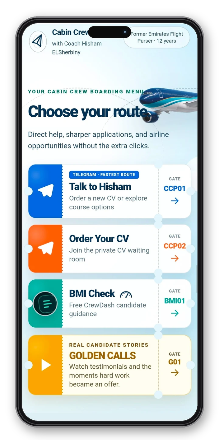 Cabin Crew Planet EN mobile website sample