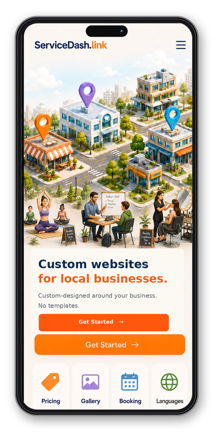 ServiceDash EN mobile website sample